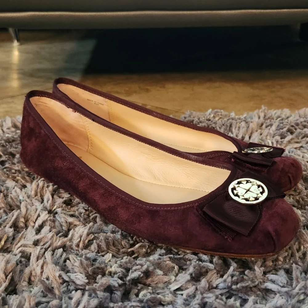 Kate spade burgundy suede flats - Picture 1 of 6
